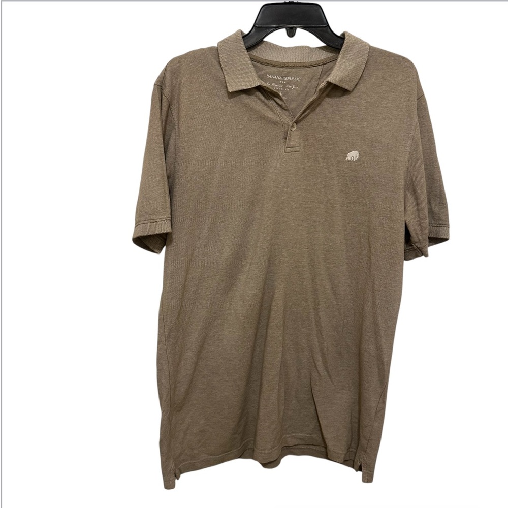 Banana Republic Men's Beige Polo Shirt Preowned size Large